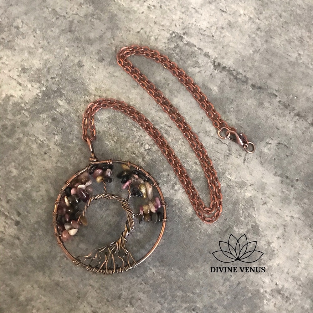 Tourmaline Tree of Life Necklace - Picture 4 of 8